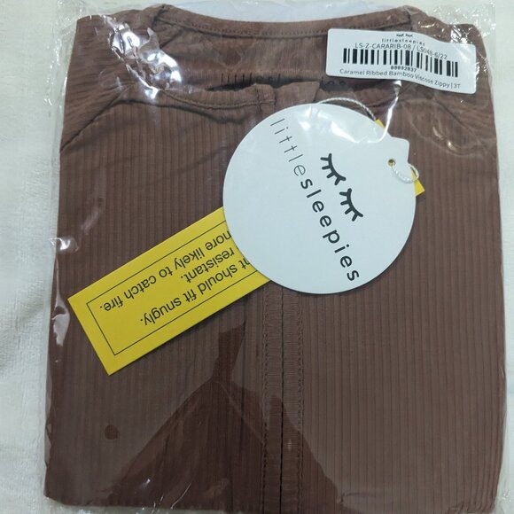 NWT Little Sleepies Caramel Ribbed Zippy, 3T